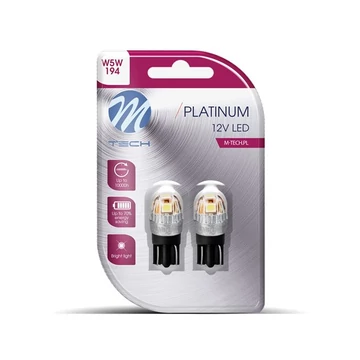 M-TECH Platinum T10 W5W 5x2835SMD 1W 12-24V, fehér,  Buborékfólia 1x Dióda LED