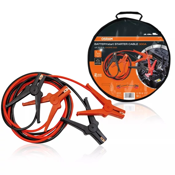 Osram STARTERcable 300 Amperes akkumulátor indítókábel, 3 méter bikázó, 16 mm²