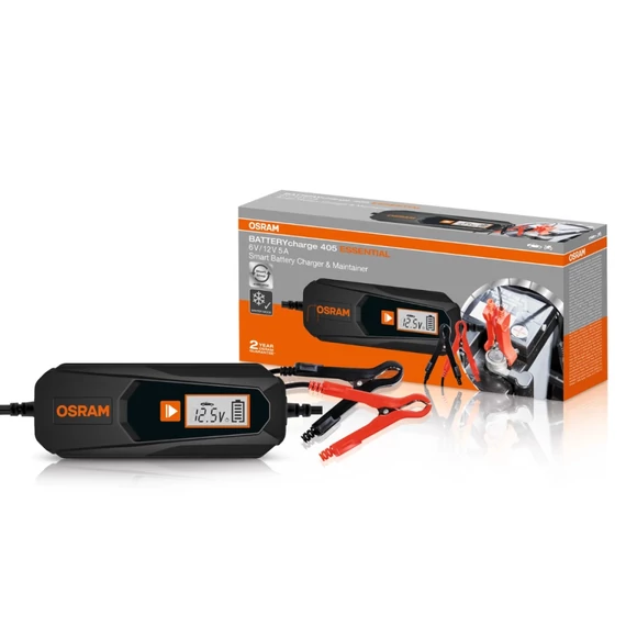 Osram BatteryCharge 405 Essential, 5 A intelligens akkumulátortöltő és karbantartó 6 V/12 V digitális kijelzővel
