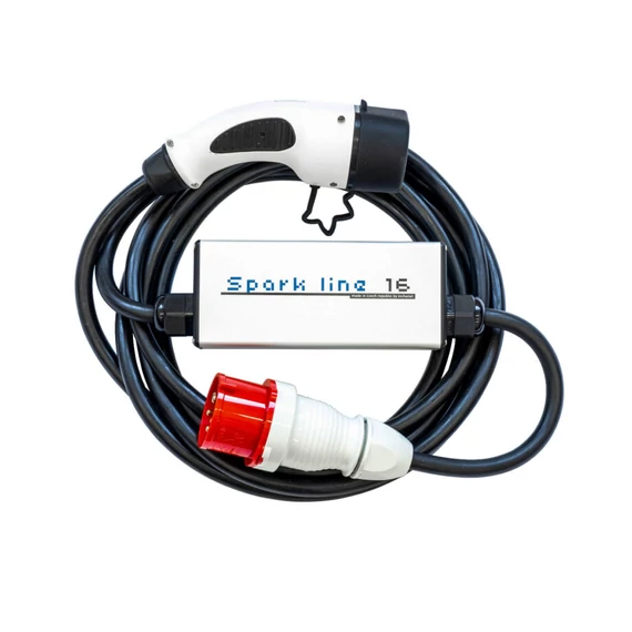 SPARK LINE 16 elektromos autó állítható otthoni töltő – (3x16A) 11kW – 10m Type2 kábellel